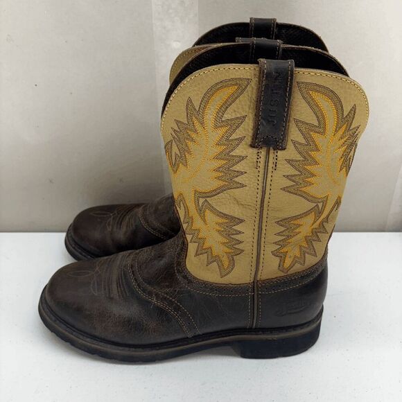 Justin Mens Work Boots Superintendent Round Toe Leather Size 13 D WK4660 Excelle - Picture 1 of 10